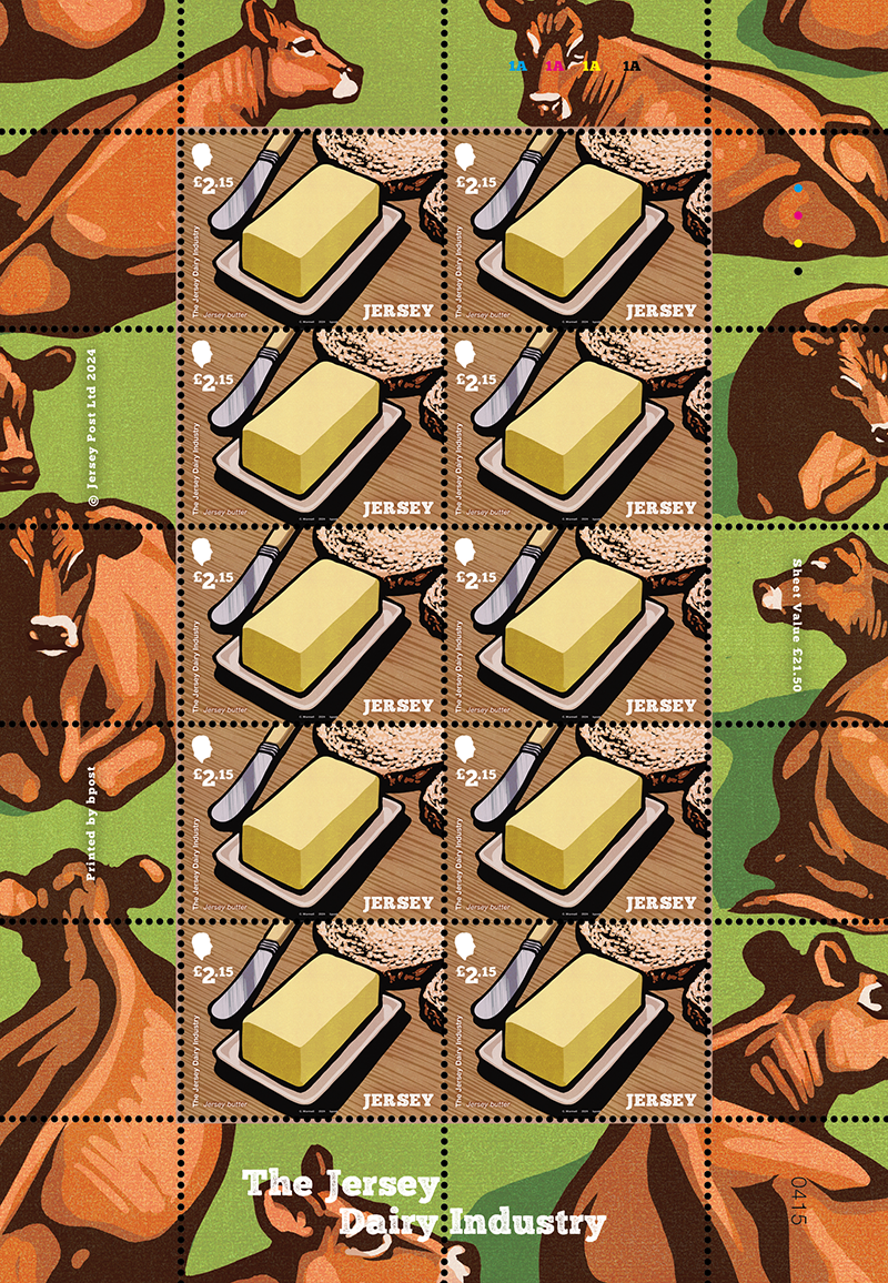 The Jersey Dairy Industry £2.15 Sheet Jersey Stamps