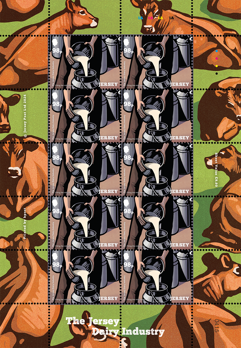 The Jersey Dairy Industry 98p Sheet B Jersey Stamps