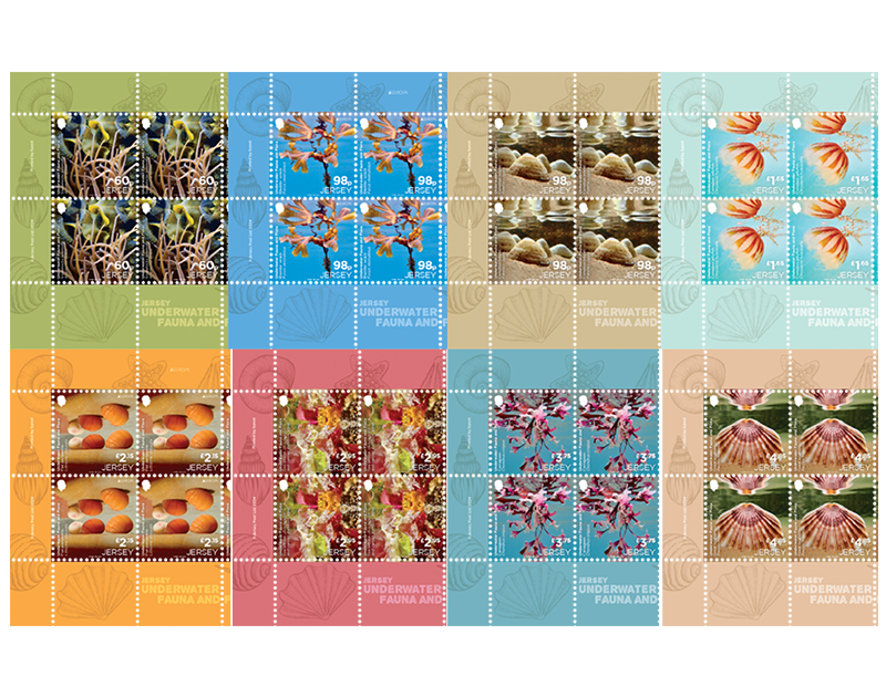 EUROPA Underwater Fauna and Flora Block of Four Jersey Stamps
