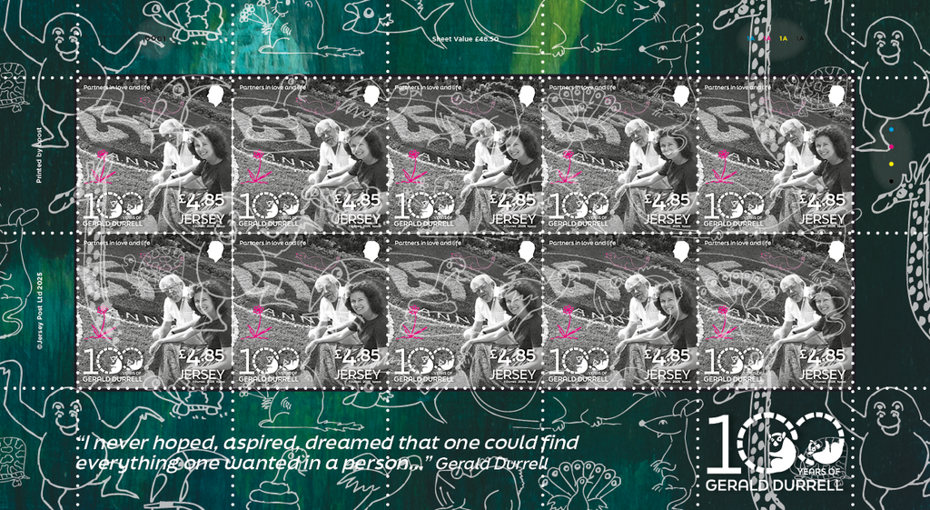 100 Years of Gerald Durrell: Dedication - £4.85 Sheet – Jersey Stamps