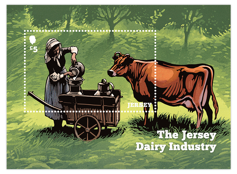 The Jersey Dairy Industry Miniature Sheet Jersey Stamps