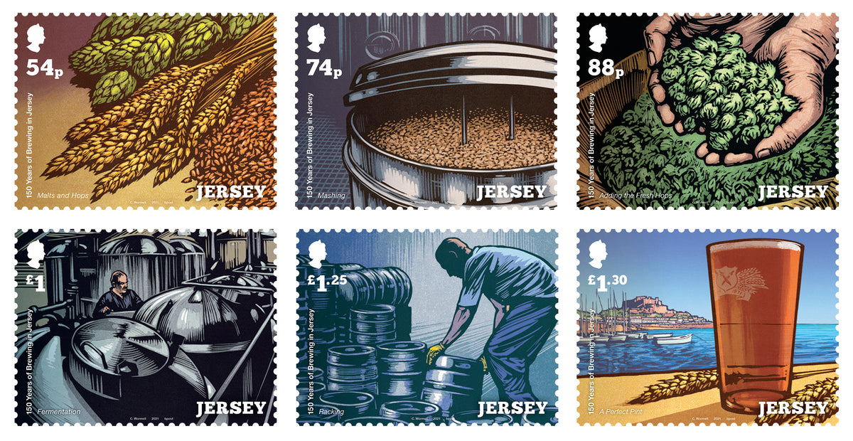 New commemorative stamps celebrating 150 Years of Brewing in Jersey