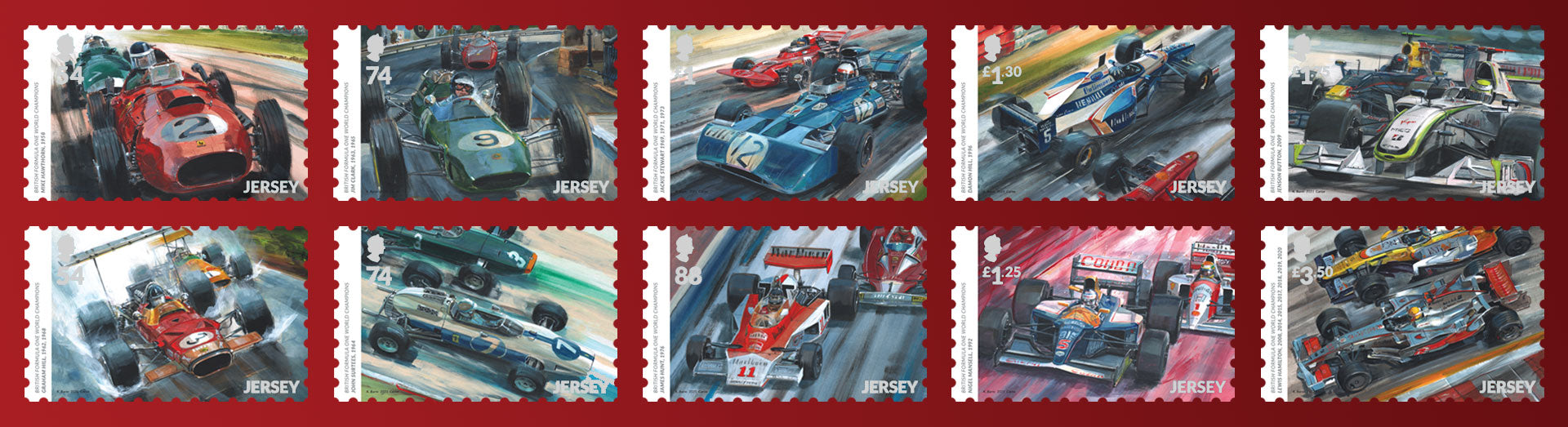 The British Formula One World Champions | Jersey Stamps Latest Issue