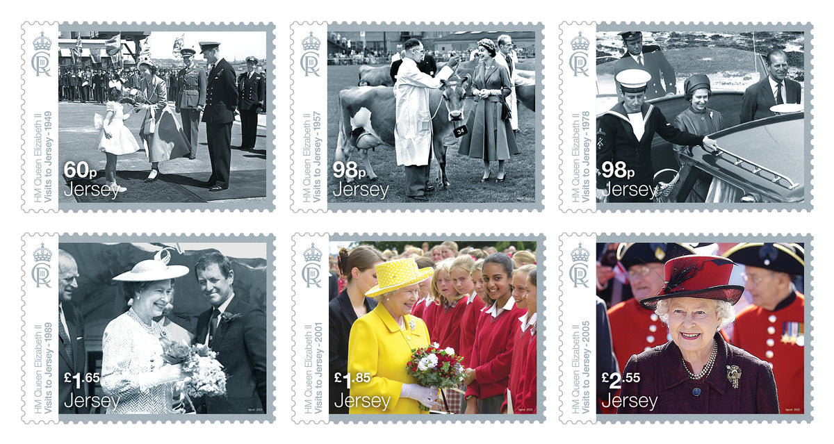Her Majesty Queen Elizabeth II remembered  with Jersey stamps