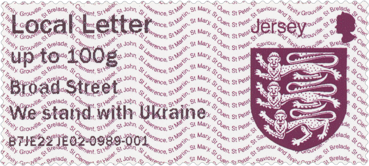 Jersey Post & Go stamps show support for Ukraine