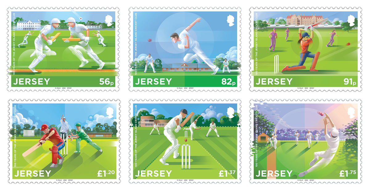 Jersey Island Cricket Club centenary celebrated with Jersey stamps