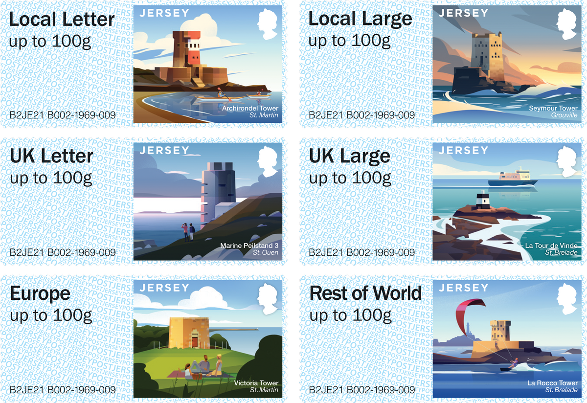Coastal Towers to feature on Jersey’s  Post & Go stamps