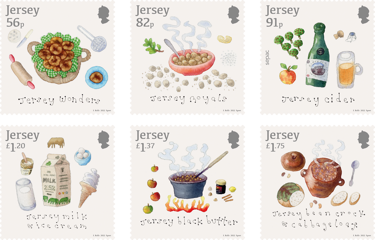 Local delicacies celebrated on Jersey stamps