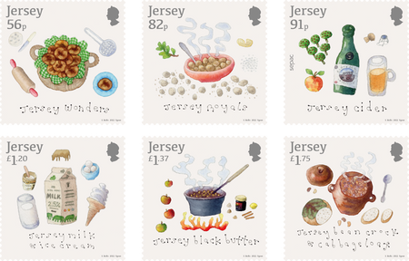 Local delicacies celebrated on Jersey stamps