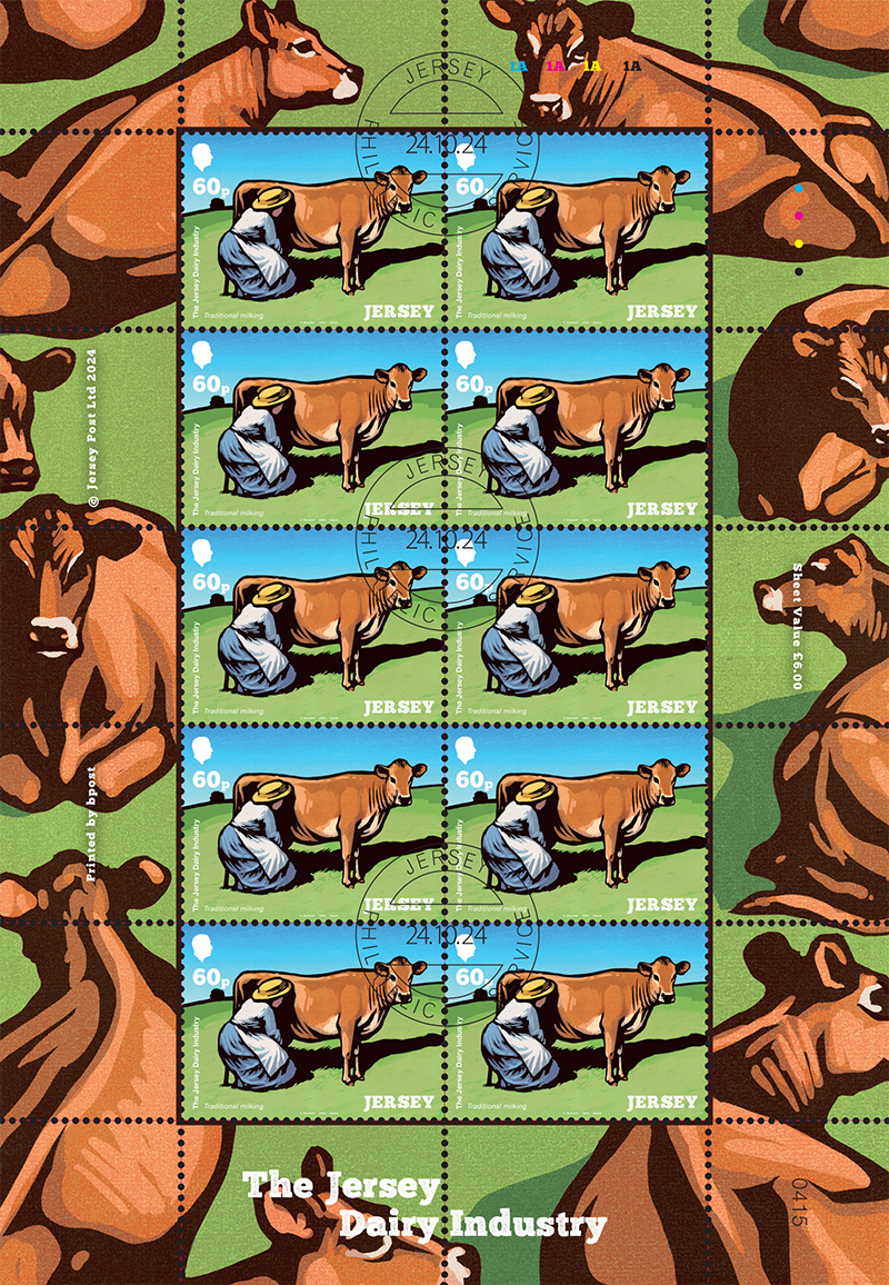 The Jersey Dairy Industry 60p Sheet Jersey Stamps