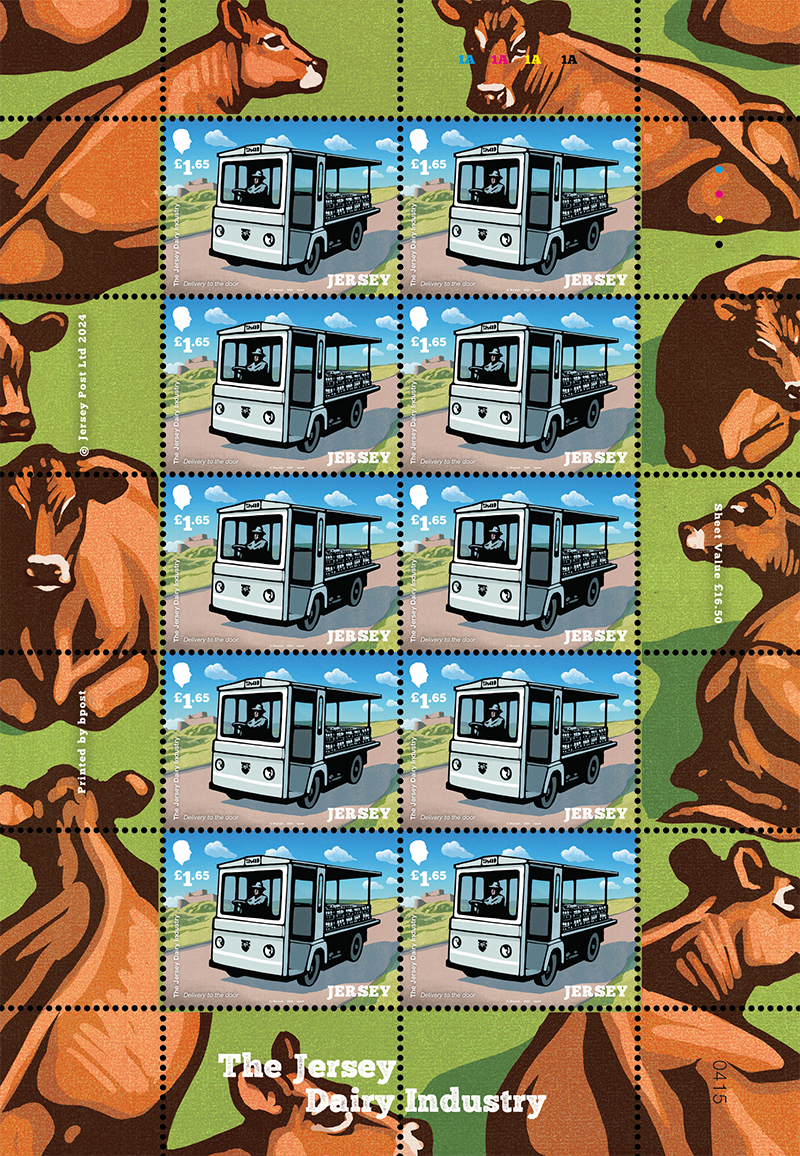 The Jersey Dairy Industry £1.65 Sheet Jersey Stamps