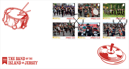 Band of the Island of Jersey stamp set first day cover