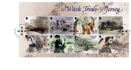 Witch Trials of Jersey  -  Souvenir Sheetlet First Day Cover