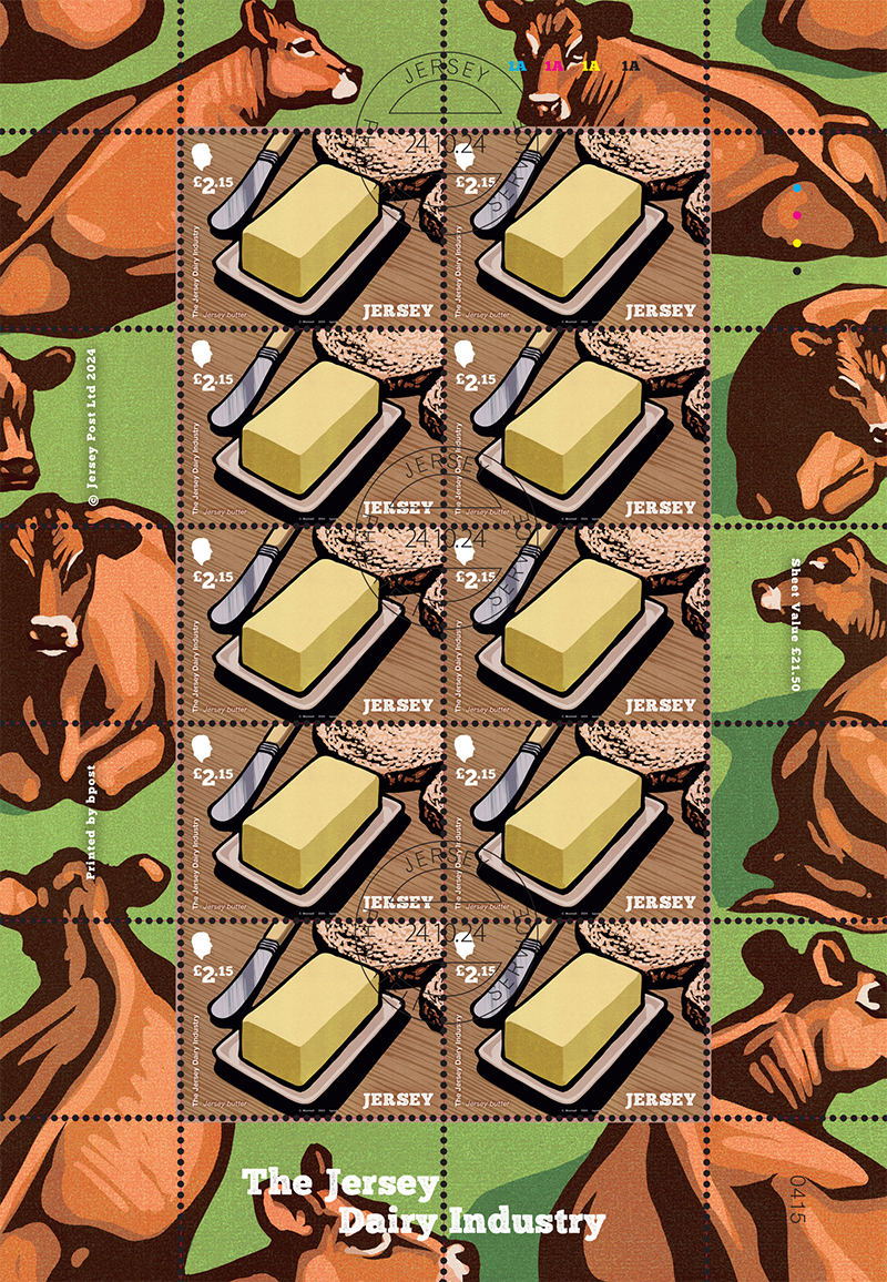 The Jersey Dairy Industry £2.15 Sheet Jersey Stamps