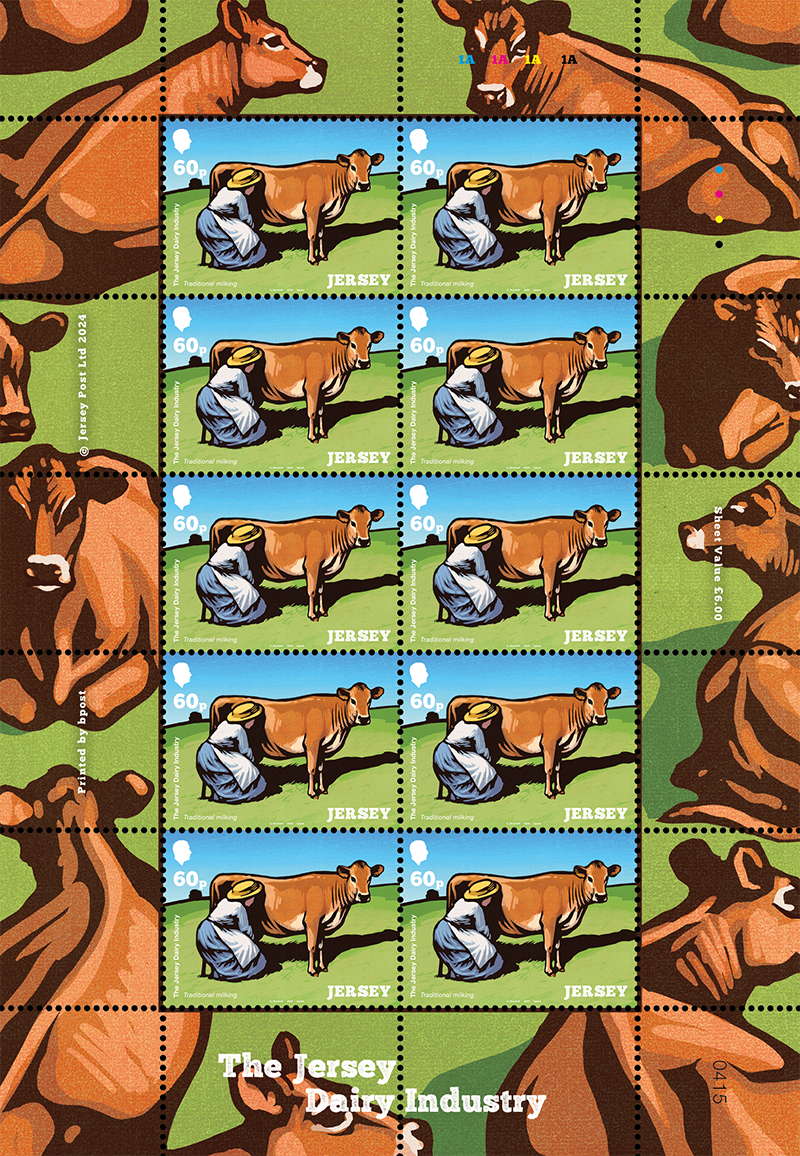 The Jersey Dairy Industry 60p Sheet Jersey Stamps
