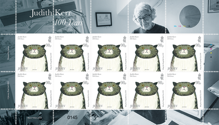 A sheet of 10x 98p stamps from our Judith Kerr - 100 Years issue. Sheet selvedge includes traffic lights and plate numbers.