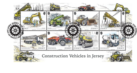 Construction Vehicles  - Souvenir Sheetlet First Day Cover