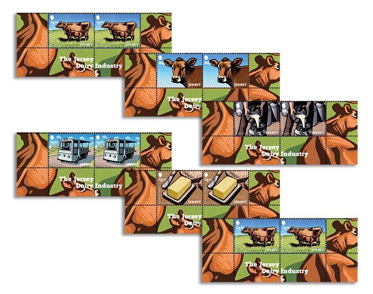 The Jersey Dairy Industry Pair Jersey Stamps