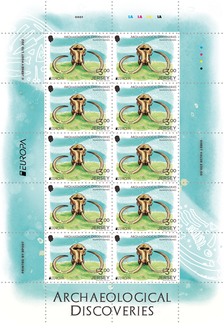 Jersey EUROPA Archaeological Discoveries - £3.00 Sheet
