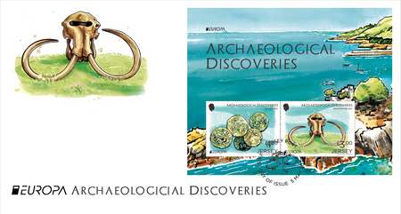 Jersey EUROPA Archaeological Discoveries - Souvenir Miniature Sheet First Day Cover