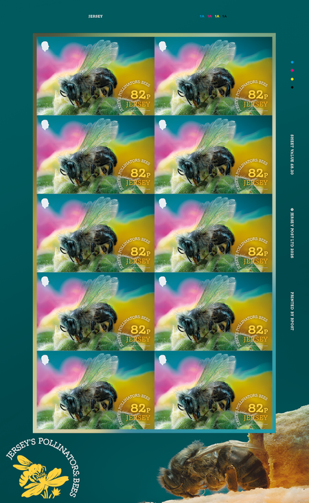 Jersey's Pollinators: Bees - 82p Sheet
