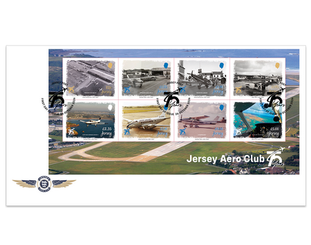 Jersey Aero Club 75 Years - Souvenir  Sheetlet First Day Cover