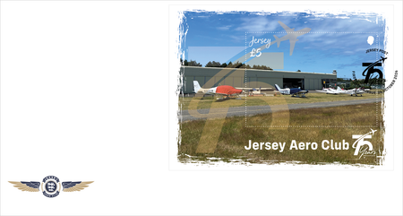 Jersey Aero Club 75 Years - Miniature Sheet First Day Cover