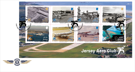 Jersey Aero Club 75 Years - Souvenir  Sheetlet First Day Cover