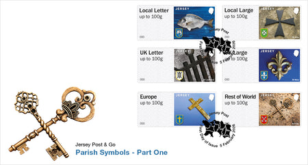 Post & Go: B002 Parish Symbols Part 1 - Stamps First Day Cover