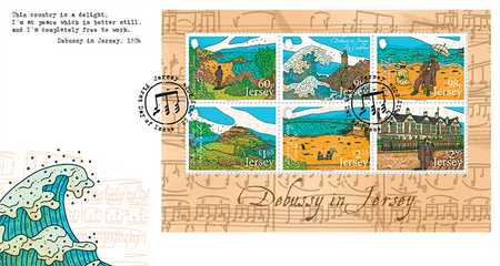 Debussy in Jersey - Souvenir Sheetlet First Day Cover