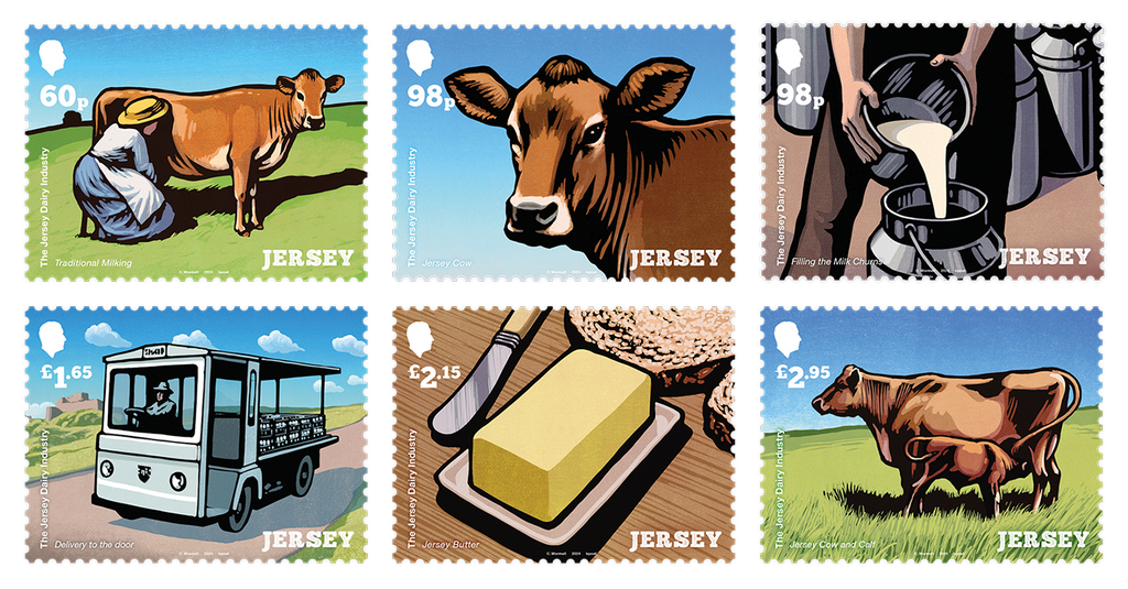 The Jersey Dairy Industry Stamp Set Jersey Stamps