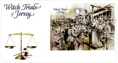 Witch Trials of Jersey miniature sheet first day cover