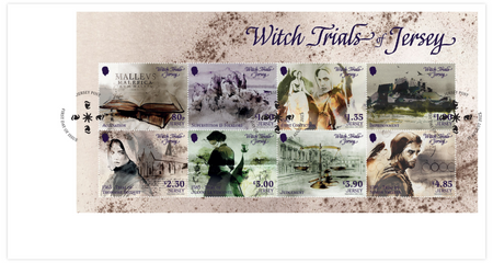 Witch Trials of Jersey souvenir sheetlet first day cover