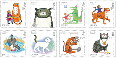 A set of eight stamps from the Judith Kerr - 100 Years issue feature illustrations from Kerr's most beloved children's books.