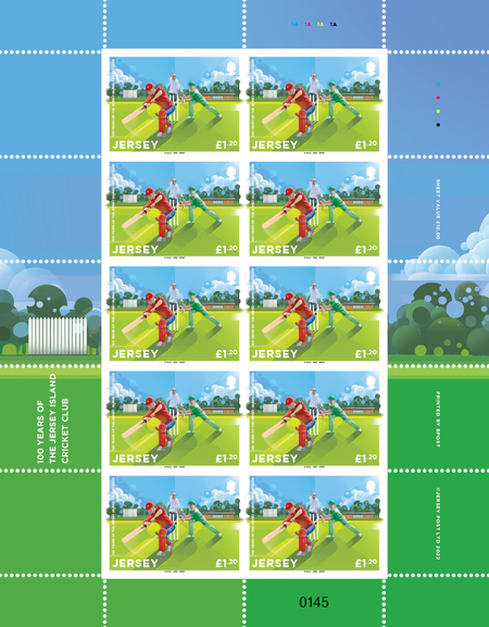 100 Years of the Jersey Island Cricket Club - £1.20 Sheet