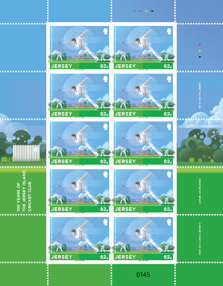 100 Years of the Jersey Island Cricket Club - 82p Sheet
