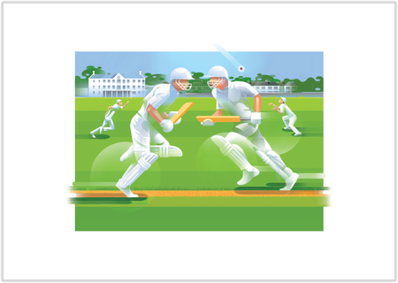 Cricket Print 1: Running Between the Wickets