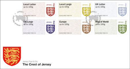 First Day Cover from the Crest of Jersey Post & Go 2023 issue.