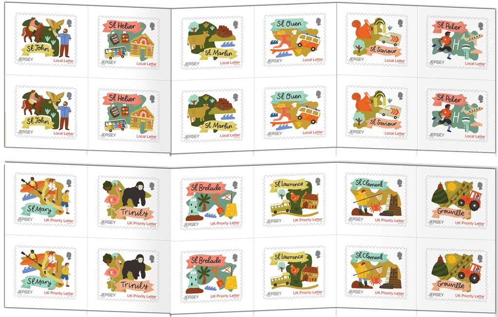 Jersey Parishes Pair Jersey Stamps
