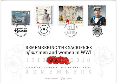 Great War - 100 Years FOUR ISLAND Envelope