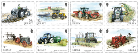 Tractors Working in Jersey - Stamp Set