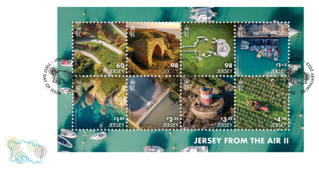 Jersey From the Air II - Souvenir Sheetlet First Day Cover